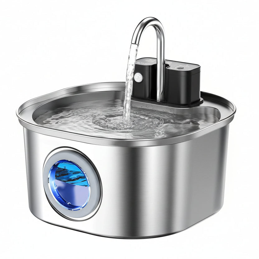 Fontaine à Eau Chat Sans Fil Inox | Voluas SteelFlow™ | universpet