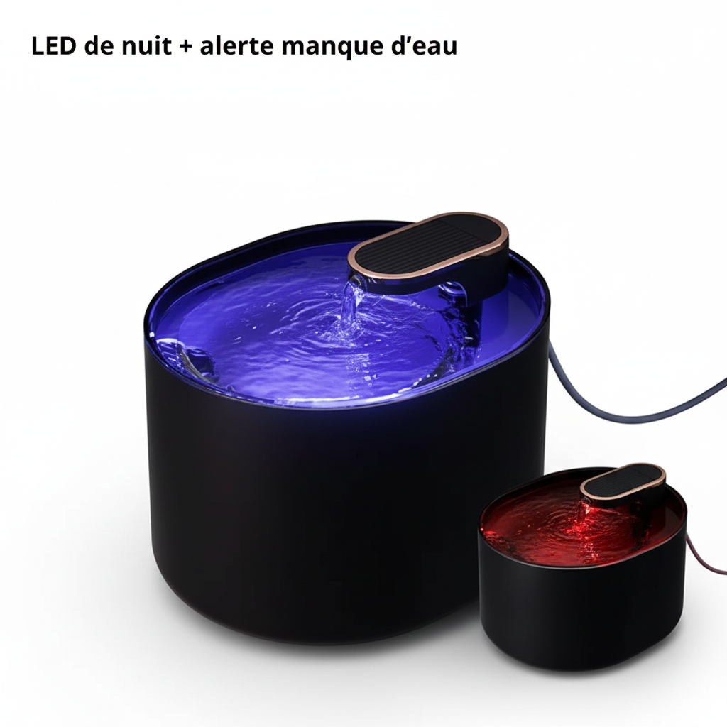 Fontaine à Eau Chat LED NightFlow™ 3L | Filtration 4 Couches | universpet