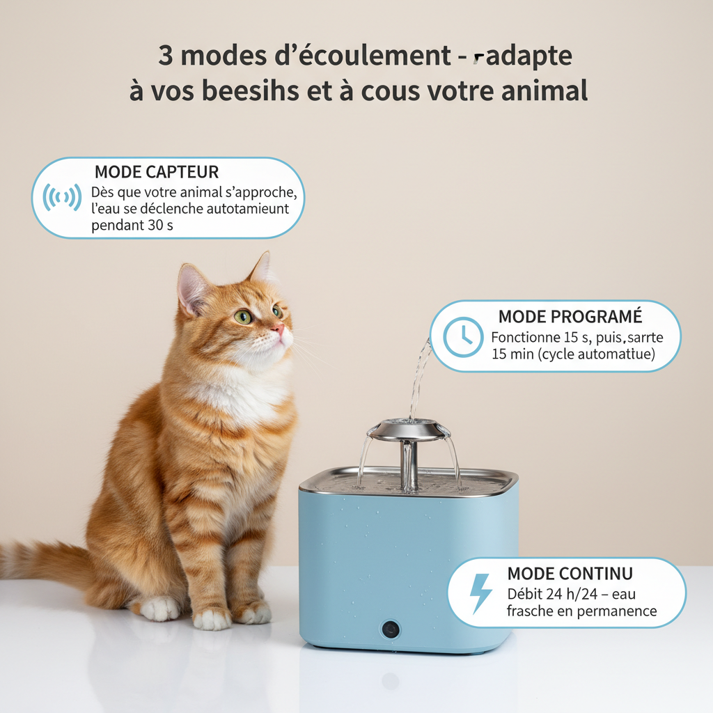 Fontaine à Eau Chat Sans Fil Inox | Voluas SteelFlow™ | universpet