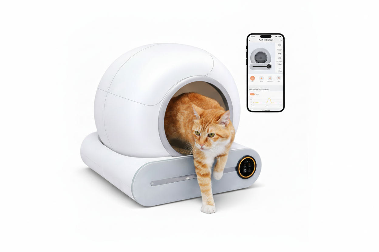 Litière Autonettoyante Connectée Wi-Fi | Triple Désodorisation + App | universpet