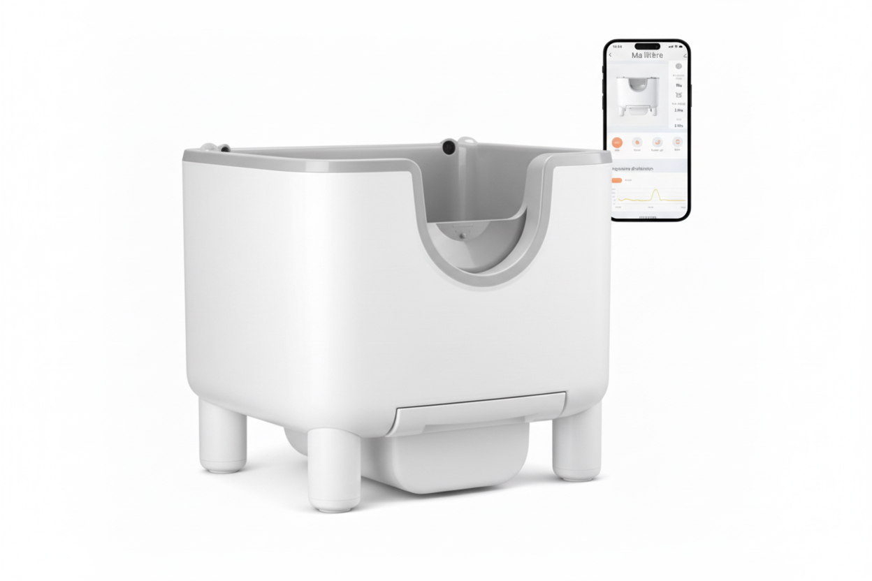 Litière Autonettoyante Ouverte Connectée | Sécurité IR + App Wi-Fi | universpet