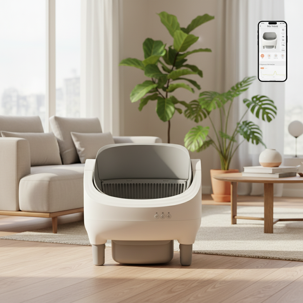 Litière Autonettoyante Connectée 76L | Pour 1 à 10 Chats | universpet