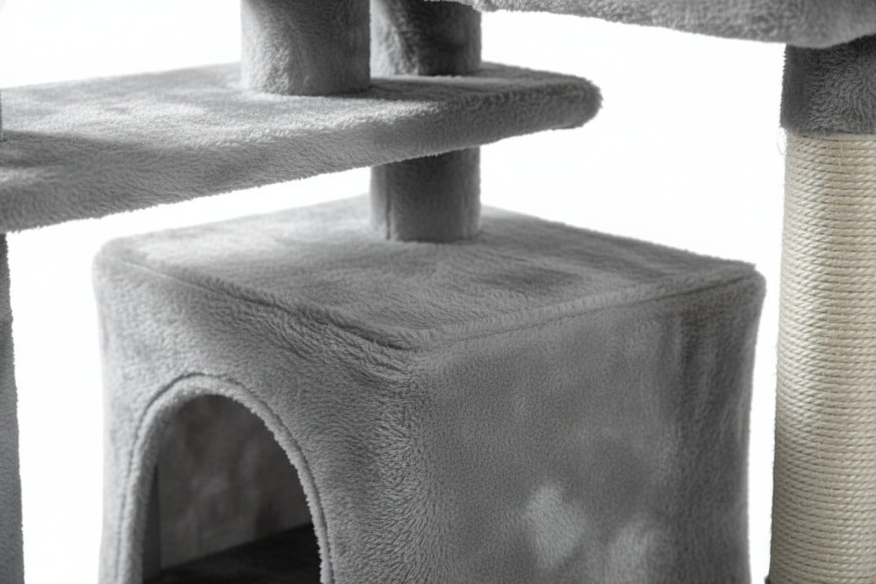 Arbre à Chat Gaïa 143 cm | 5 Niveaux + 2 Condos + Hamac | universpet