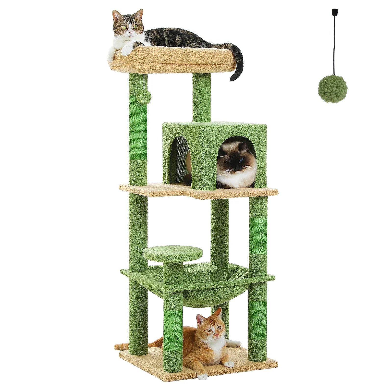 Arbre à Chat Kumo 116 cm | Hamac Suspendu + Niche + Métal | universpet