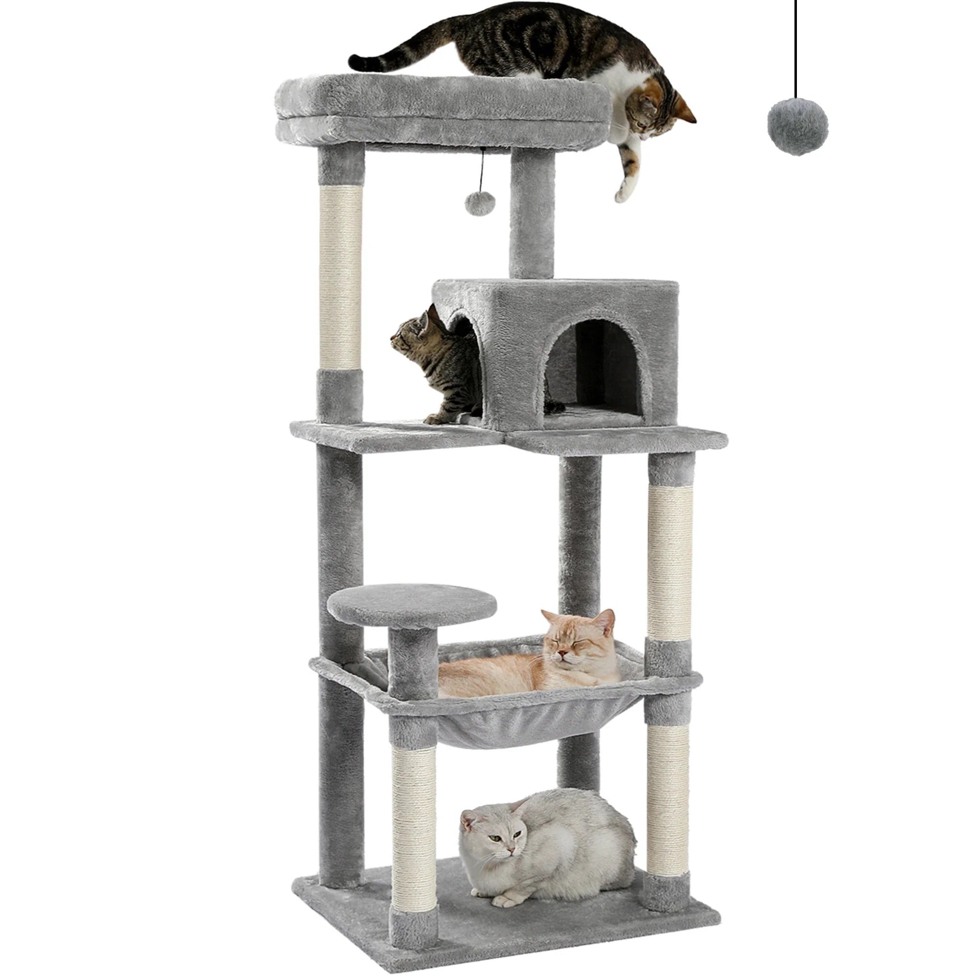 Arbre à Chat Auro 143 cm | Hamac XL + 5 Niveaux + Sisal | universpet