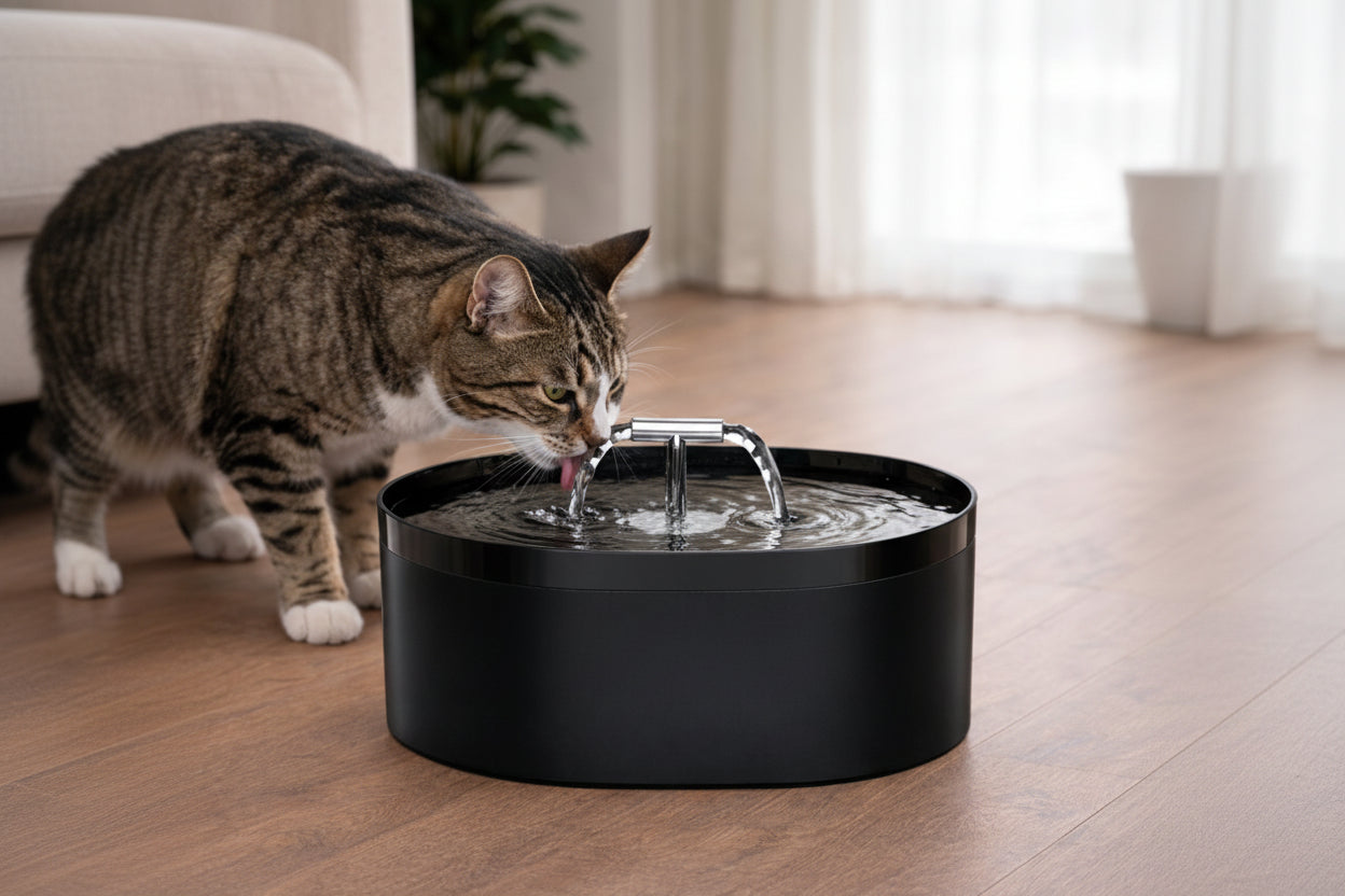 Fontaine à Eau Chat Silencieuse SilentStream Duo™ | Filtre Charbon Actif | universpet UniversPet
