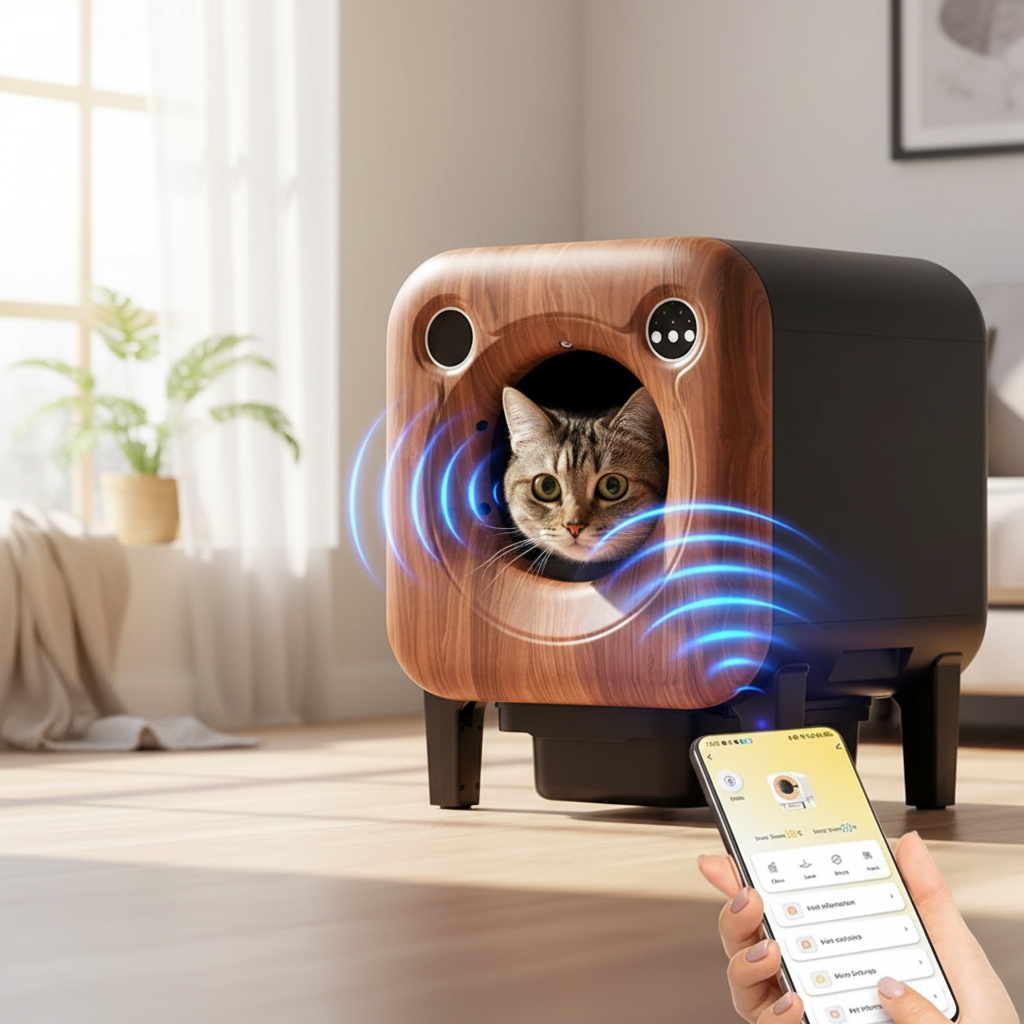 Litière Autonettoyante Signature Bois 75L Connectée | universpet