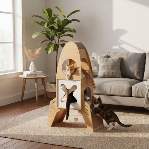 Arbre à Chat Neko 110 cm | 4 Niveaux + 2 Condos + Tunnel | universpet