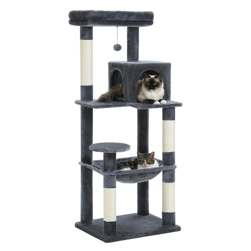Arbre à Chat Auro 143 cm | Hamac XL + 5 Niveaux + Sisal | universpet
